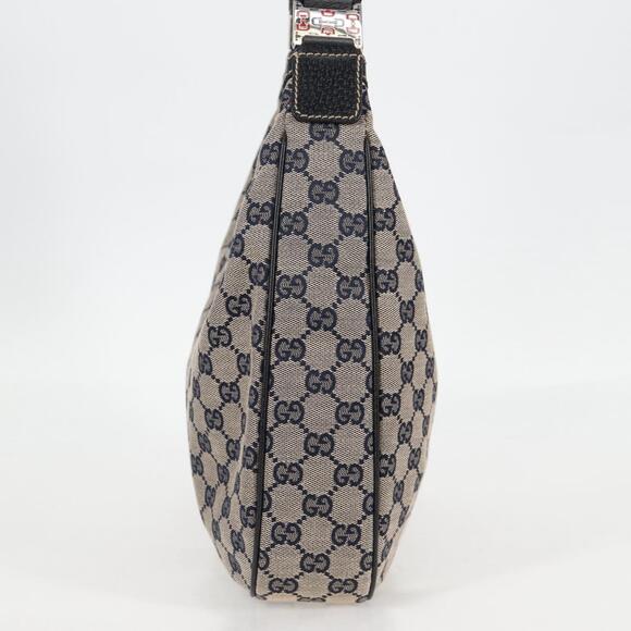 GUCCI GG Canvas Sherry Line Shoulder Bag Navy Beige Red - Picture 4 of 16